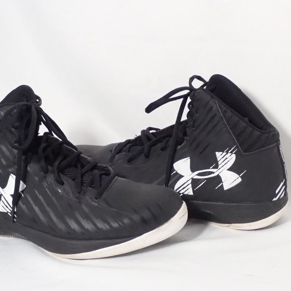 UNDER ARMOUR Men's 11 Sneakers/Basketball Black + White Man Made - Picture 2 of 7